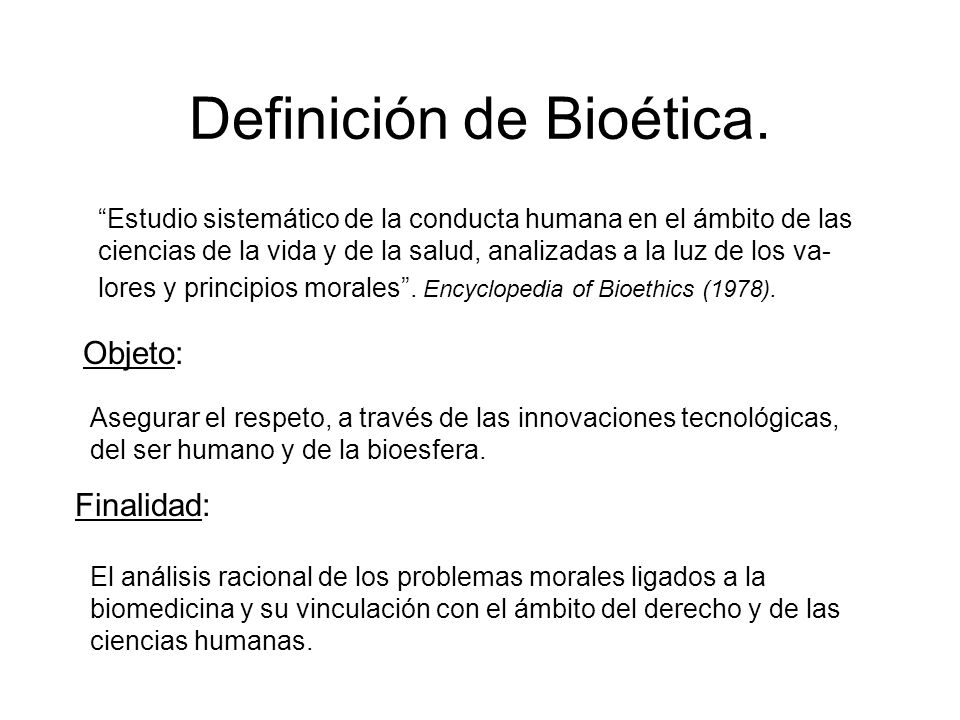 definicion de bioetica
